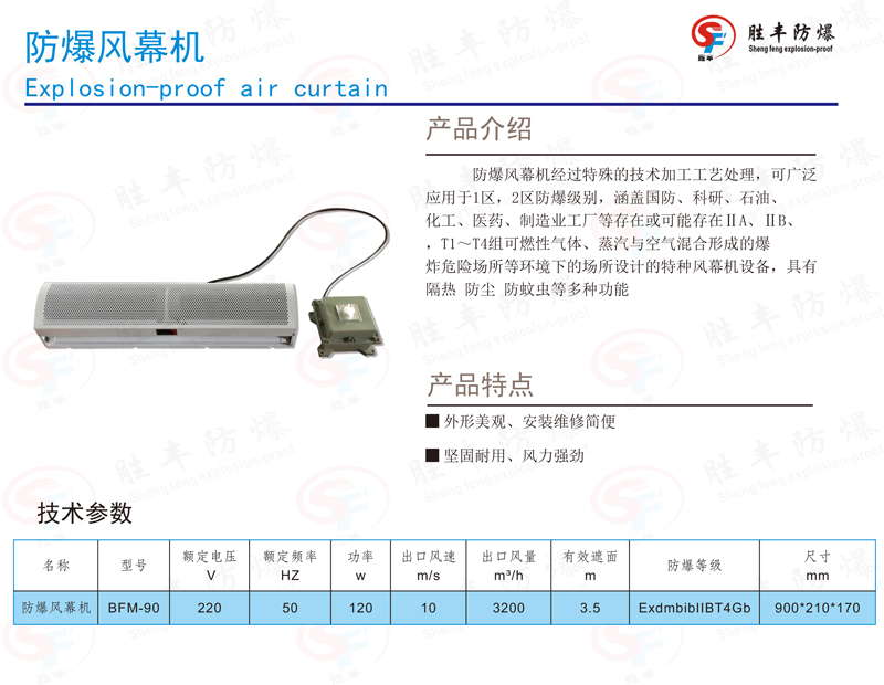 0.9米防爆風(fēng)幕機